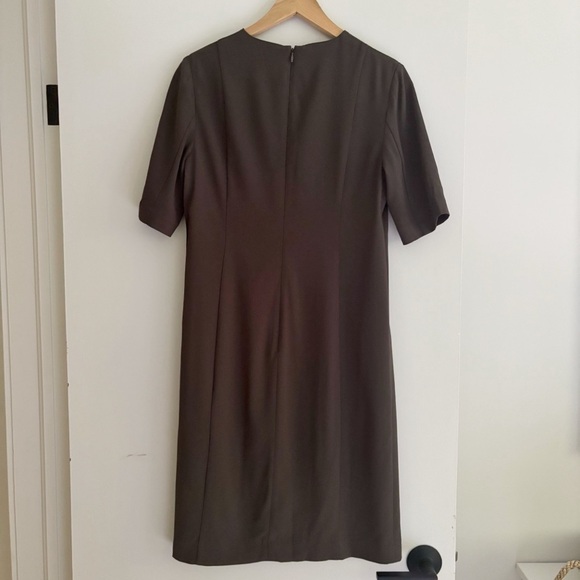 Aritzia Babaton Exalt Dress Dark Olive Green Size 4 Pencil Office Classic - Picture 5 of 5